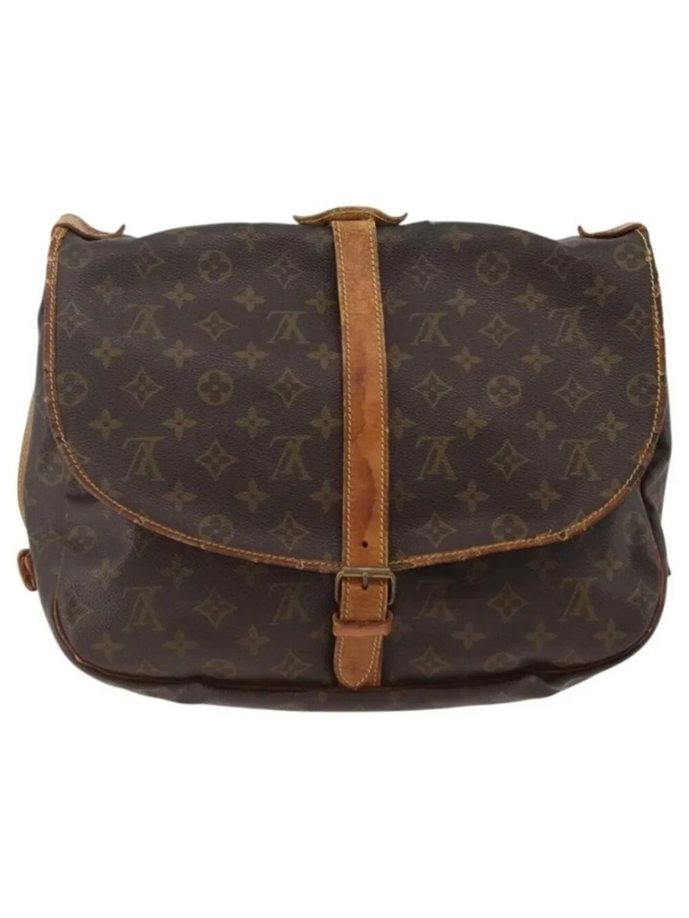 Authentic LOUIS VUITTON Monogram Saumur 35 Shoulder Bag M42254 LV